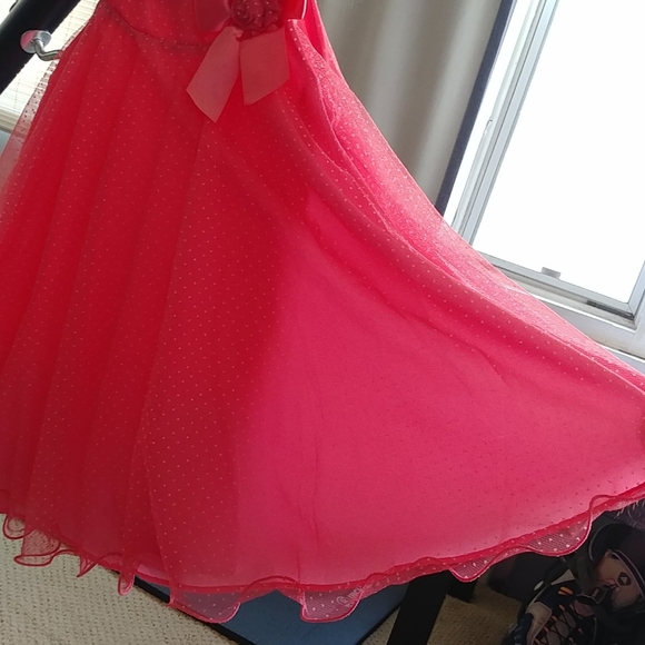 Coral color spring dress - Picture 5 of 5